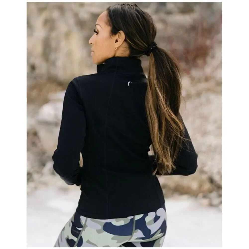 Zyia Active black fitted Flight M Athleisure workout jacket